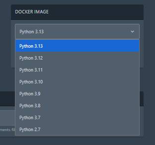 Python Server Docker Selection