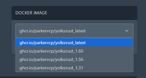 Rust Server Docker Selection